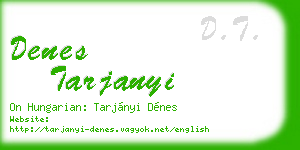 denes tarjanyi business card