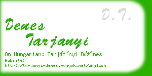 denes tarjanyi business card